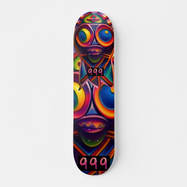 Tribal psychedelie totem 7 3/4-tums skateboard (Framsida)