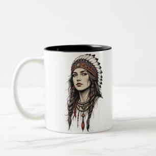 Tribal Queen Wild Soul Tvåtons Kaffe Mugg