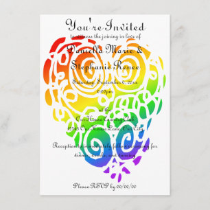 Tribal Rainbow Hearts Inbjudningar