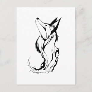 Tribal Räv Tatuering Design Vykort