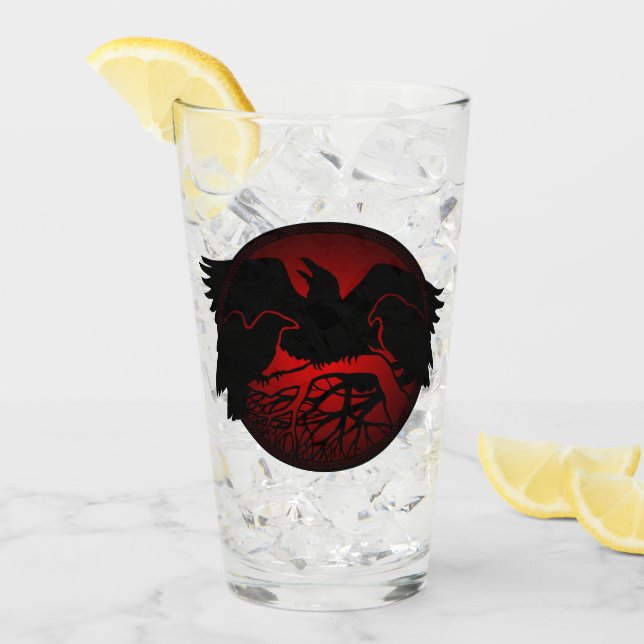 Tribal Raven Glass Native Raven Glass Personalize Glaskopp (Framsida Ice)