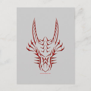 Tribal Red Dragon Head Vykort