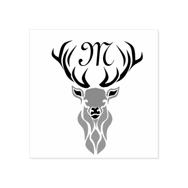 Tribal Red Stag Monogram Stämpel (Tryck)