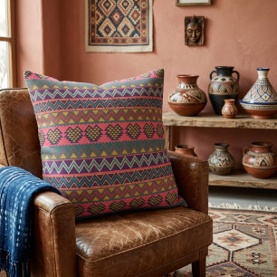 Tribal Rhythm Kudd - Vibrant Geometrisk Kudde