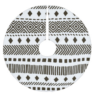 Tribal Rhythms: Ethnic Geometric Mönster Julgransmatta Borstad Polyester