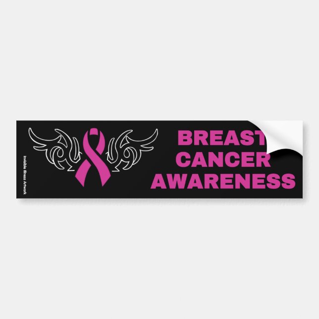 Tribal Ribbon.. Breast Cancer Bildekal (Framsidan)