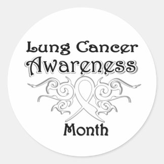 Tribal Ribbon - Lung Cancer Awareness Month Runt Klistermärke
