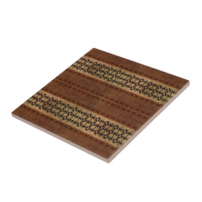 Tribal Rik Brown Mudcloth Kakelplatta (Sidan)