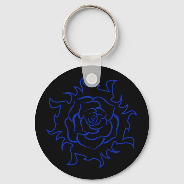 Tribal Ro i Black and Blue Keychain Nyckelring (Framsida)