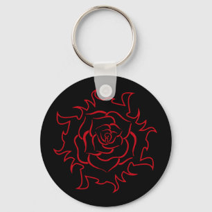 Tribal Ro i Black and Red Keychain Nyckelring