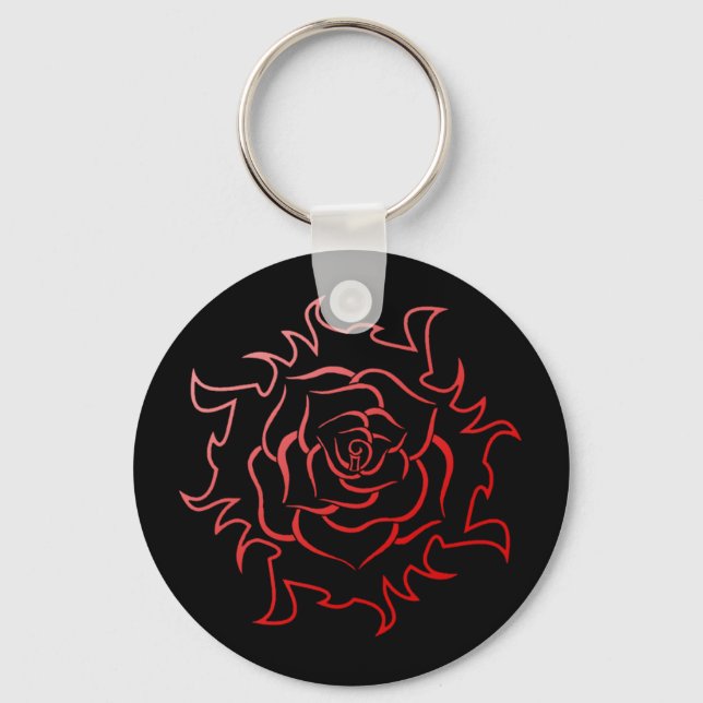 Tribal Ro i en Red Gradient Keychain Nyckelring (Framsida)