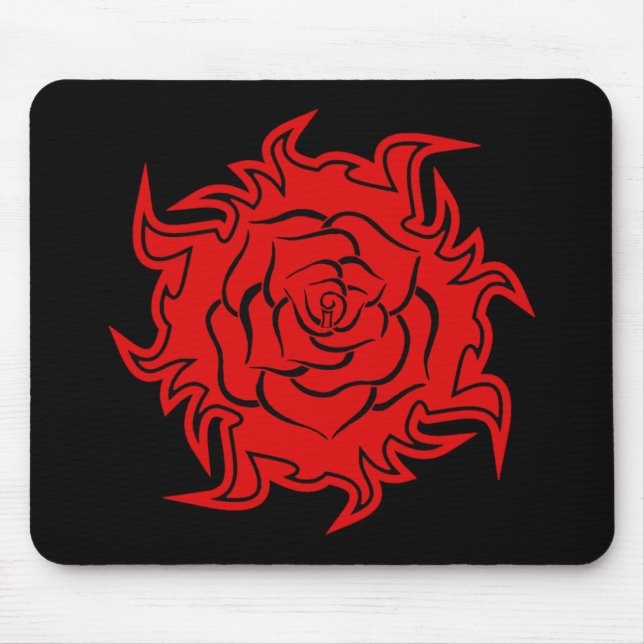 Tribal Ro i Red and Black Mousepad Musmatta (Framsidan)