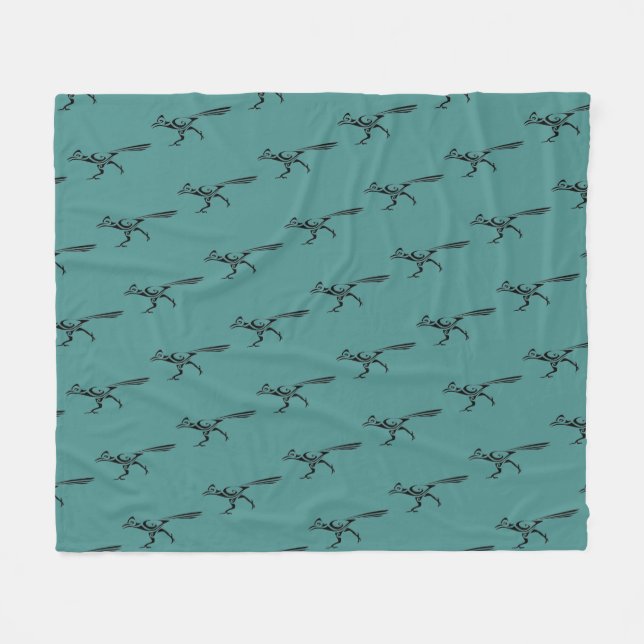 Tribal Roadrunner Silhouette Fleecefilt (Framsidan (Horisontell))