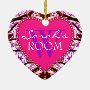 Tribal Rosa Door Namn Heart Ornament