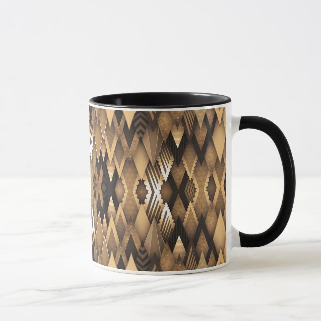 TRIBAL RUSTIK TRIANGULÄR MÖNSTER  MUGG (Höger)