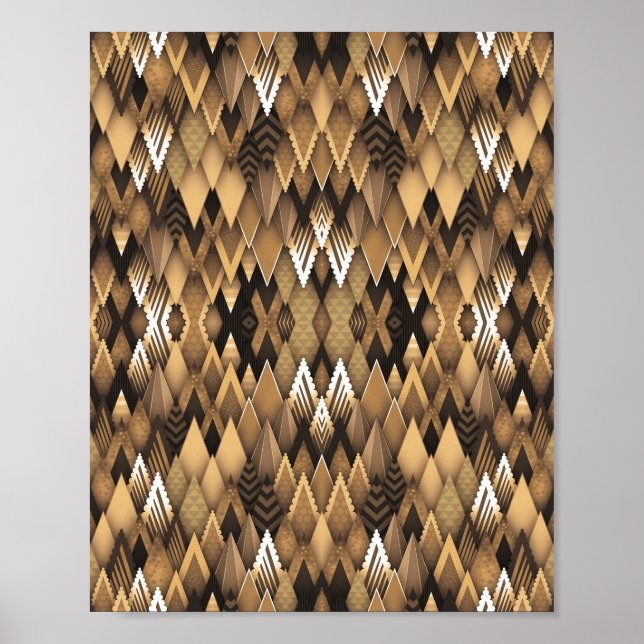 TRIBAL RUSTIK TRIANGULÄR MÖNSTER  POSTER (Framsidan)