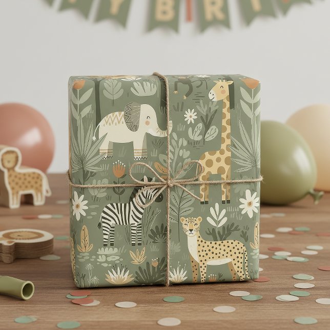 Tribal Safari Jungle ID1260 Presentpapper (Skapare uppladdad)