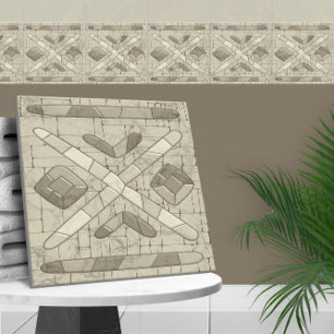 Tribal Sand Mosaic Art Kakelplatta