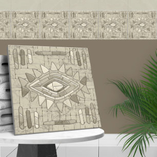 Tribal Sand Mosaic Art Kakelplatta