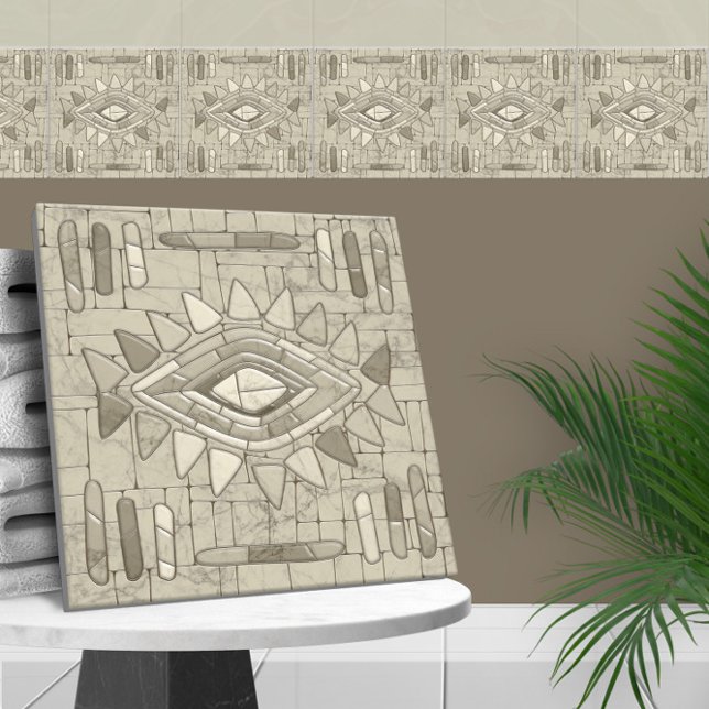 Tribal Sand Mosaic Art Kakelplatta (Skapare uppladdad)