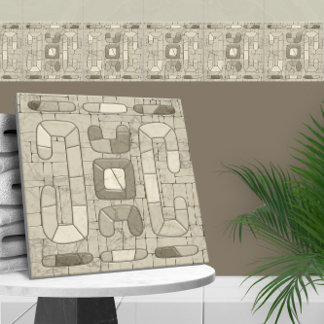 Tribal Sand Mosaic Art Kakelplatta