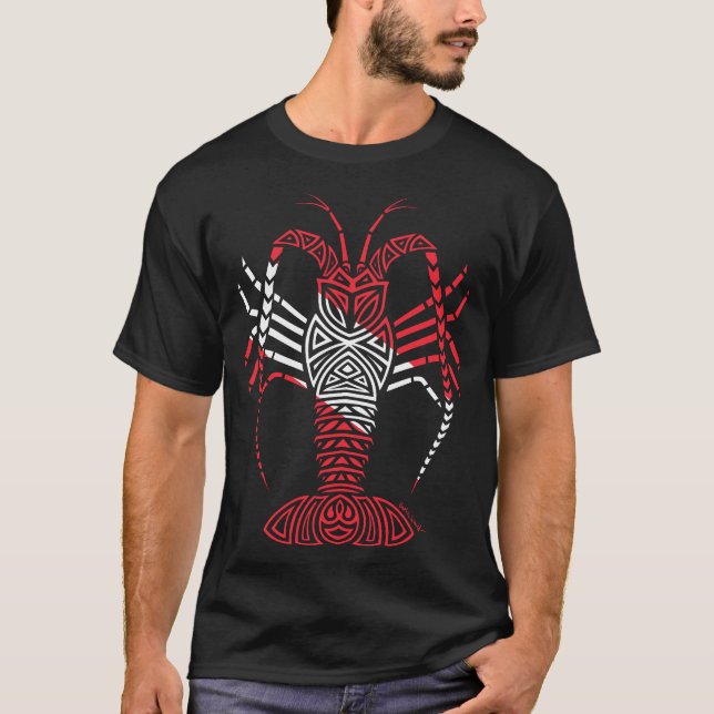 Tribal Scuba Flagga Spiny Lobster T Shirt (Framsida)