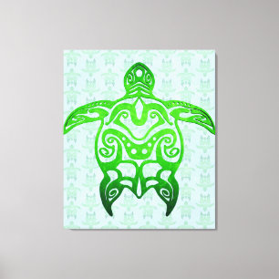 Tribal Sea Turtle Honu Canvastryck