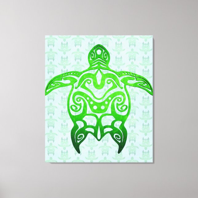 Tribal Sea Turtle Honu Canvastryck (Framsida)