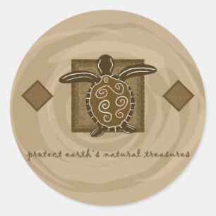 Tribal Sea Turtle Runt Klistermärke