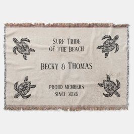 Tribal Sea Turtles on Beach, Text and Couple Filt