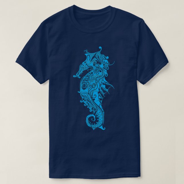 Tribal Seahorse Shirt Seahorse Älskare Shirt Seaho T Shirt (Design framsida)