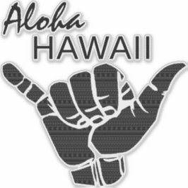 TRIBAL SHAKA (HANG LOOSE) - ALOHA HAWAII Blk Klistermärken