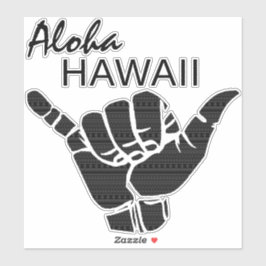 TRIBAL SHAKA (HANG LOOSE) - ALOHA HAWAII Blk Klistermärken