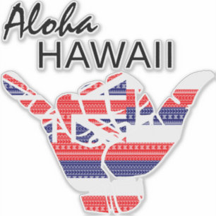 TRIBAL SHAKA (HANG LOOSE) ALOHA HAWAII HIFLAG TRBL KLISTERMÄRKEN
