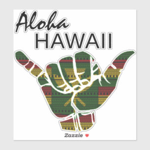 TRIBAL SHAKA (HANG LOOSE) ALOHA HAWAII KANAKA DRK KLISTERMÄRKEN