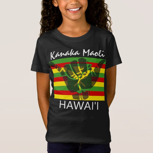 TRIBAL SHAKA (HANG LOOSE) Kānaka Maoli HI FLAGGA B T Shirt (Framsida)