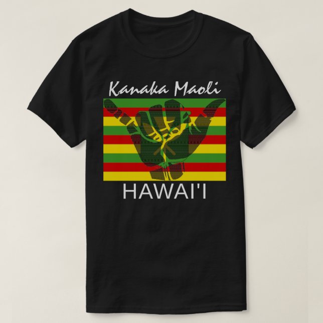 TRIBAL SHAKA (HANG LOOSE) Kānaka Maoli HI FLAGGA B T Shirt (Design framsida)