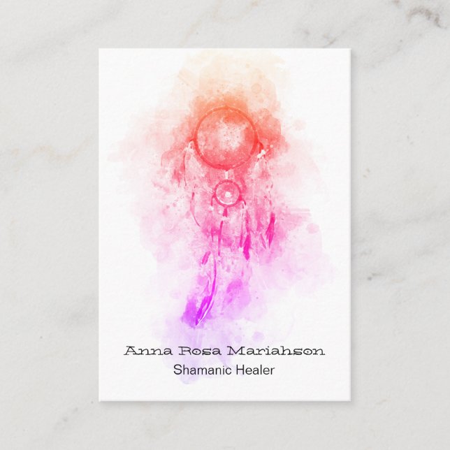 *~* Tribal Shamanic . Dream Catcher Helig Shaman Visitkort (Framsida)