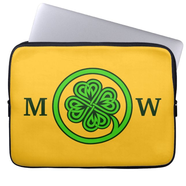 Tribal Shamrock anpassningsbar laptop sleeve (Framsidan)