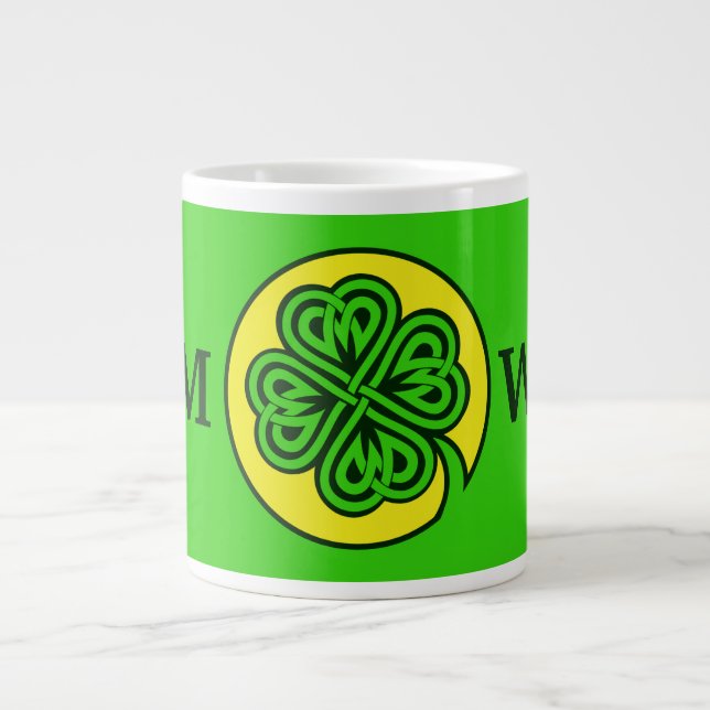 Tribal Shamrock anpassningsbar mugg Jumbo Mugg (Framsidan)