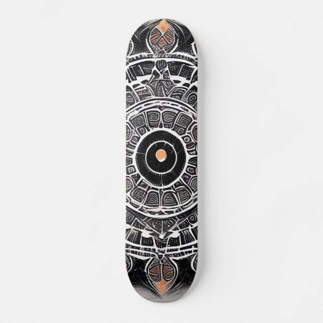 Tribal Shield Mini Skateboard Bräda 18,5 Cm (Framsida)