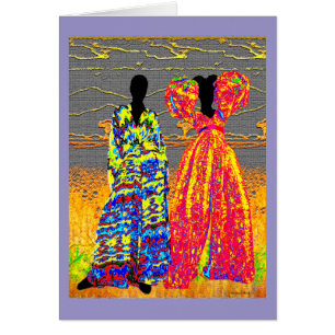Tribal Sisters in Färg Greeting Card Hälsningskort