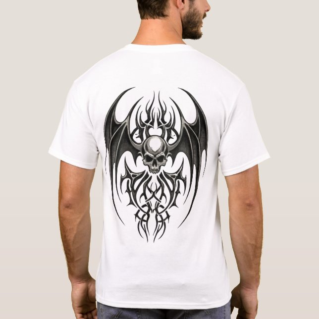 Tribal skalle-emblem t shirt (Baksida)