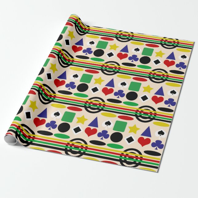 Tribal Skandinavisk Nordisk Mönsterdesign  Presentpapper (Utrullad)