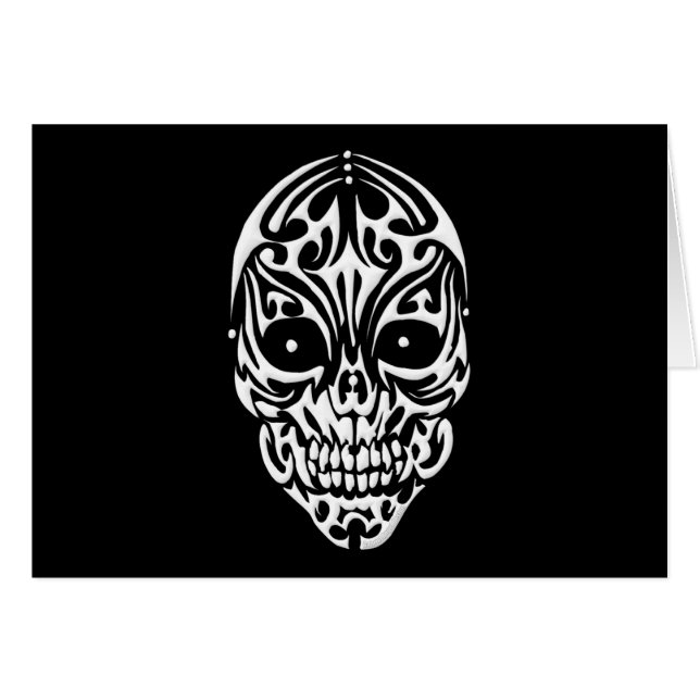 Tribal Skull Hälsningskort (Framsidan Horizontal)