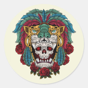 Tribal Skull Runt Klistermärke