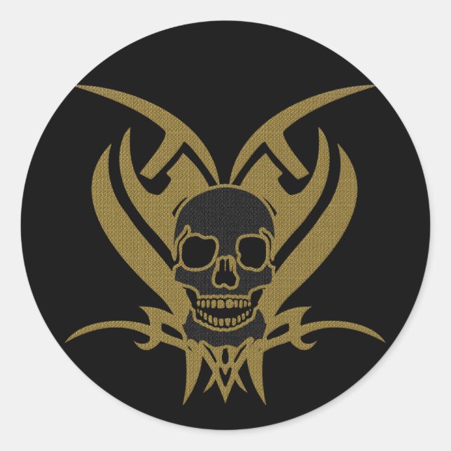 TRIBAL SKULL RUNT KLISTERMÄRKE (Framsida)