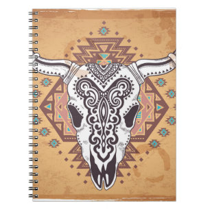Tribal Skull: Vintage Animal Illustration. Anteckningsbok