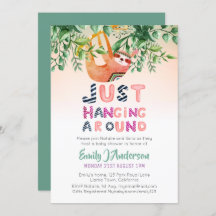 Tribal SLOTH Hanging Around Mint Grönt Baby