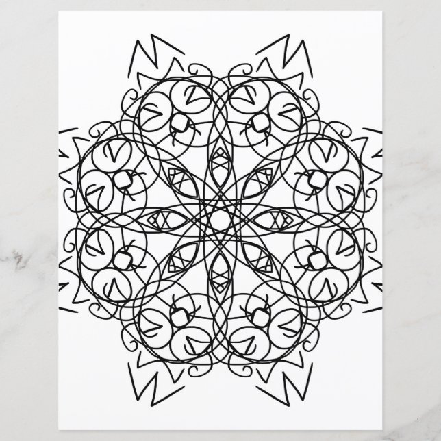 Tribal Snowflake Mandala Coloring Page (Framsida)